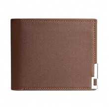 CarrKen 荔枝压纹小钱包金属装饰信用卡夹便携式现金白领女性大学工作商务通勤办公室周年纪念情侣生日礼物情人节礼物男士钱包钱包男士钱包真皮 - 棕色 - 查看 9