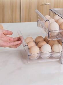 Refrigerator Egg Storage Drawer Type Box, , Stackable Egg Storage Container For Refrigerator, 1pc - Trong sáng - Xem 2