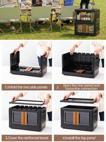 HAIXIN Organization And Storage , Trunk Organizer, Collapsible Outdoor Storage Box, Camping Accessories, Stackable Garden Tools Box, Plastic Laundry Room Organization, Storage Bins With Lids - màu đen - Xem 7