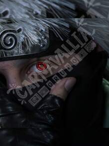 Red Pupilentes Cosplay Costume Halloween Sharingan - Red - View 3