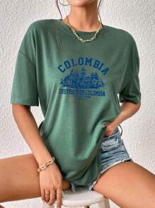 Plus Size T-shirts - 墨綠色 - 查看 2