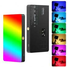 Panel de luz LED RGB Ulanzi LT002 de 7 pulgadas, luz de relleno de bolsillo regulable de 2500-9000K, 4000mAh, para fotografía y transmisión en vivo - Negro - Ver 1