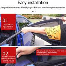 2pcs Car Back Row Window Screen Door Covers Front Rear Side Window Sunshine Cover Shade Mesh Car Mosquito Net For Baby Child Camping - Black - View 3