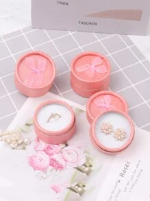 Small Round Jewelry Box/container 1pc Or 30pcs/pack - Pink - View 6
