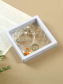 1入組pe珠寶展示盒,具有防塵和防氧化功能,配有pe膜,適合包裝和佩戴珠寶 - 白色 - 查看 2