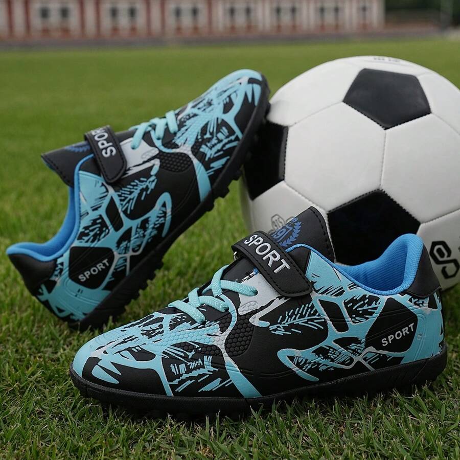 輕薄透氣經典簡約低幫戶外足球訓練鞋,流行風格 - 寶藍色 - 查看 1