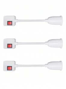 Lampara De Pared Flexible Socket Soporte Para Foco Adaptador De Enchufe Interruptor 360° - 3 Piezas - Ver 2