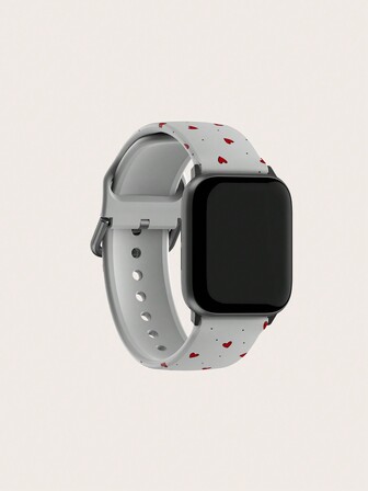 Silikonarmband med prickigt rött hjärta, kompatibelt med 38mm 40mm 41mm 42mm 44mm 45mm 49mm, passar -serien Ultra/SE/8/7/6/5/4/3/2/1, unisex-mode