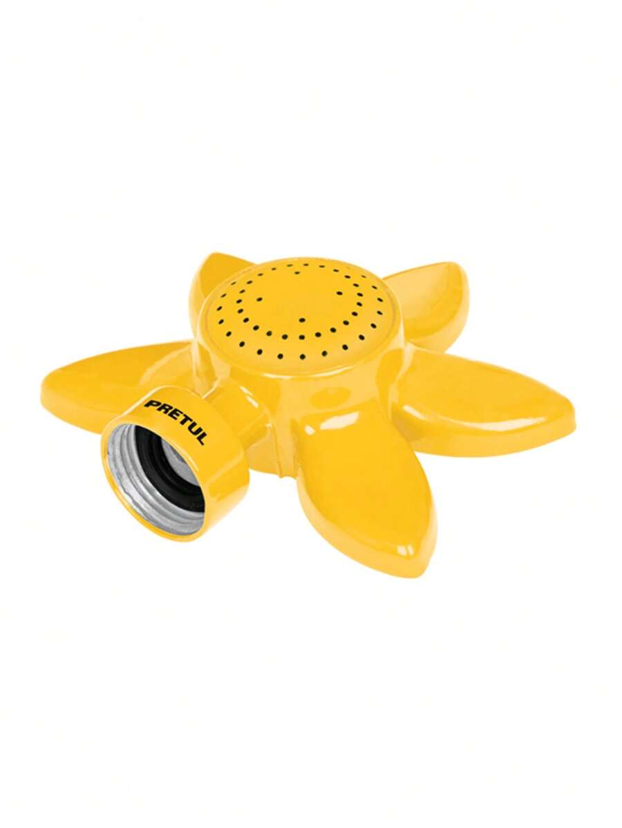 Aspersor Base Metálica Circular, Tipo Flor, Entrada de Agua 3/4" - Amarillo - Ver 1