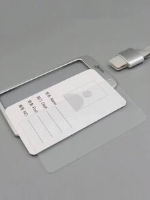 Vertical Aluminum Alloy Badge Holder Pack Of 5, Badge ID Card Case With Neck Strap Ideal For Office, Business, Work, School Supplies - 銀色 - 查看 6