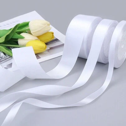 1pc 25 Yards/Roll Satin Ribbon , Diy Rose Flower Material Silk Satin Ribbon Decoration Cake Gift Wrapping Webbing Wedding Party Bow Ribbon