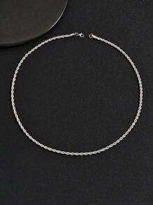 Fashionable Personalized Stainless Steel Chain Male Necklace, Simple Street Style Design For Fashion Leader - Silver - View 4