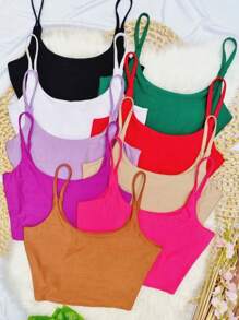 Women Tank Tops & Camis - 玫瑰紅 - 查看 2