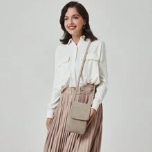BOSTANTEN Leather Small Crossbody Bags for Women Designer Cell Phone Bag Wallet Purses Adjustable Strap - 灰色 - 查看 2