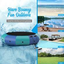 COSTWAY 12FT Inflatable Water Bouncer Splash Padded Water Trampoline - Blue - View 4