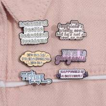 6pcs/set English Alphabet Badge Brooch Pin, Creative New Accessory For Bags - Multicolor - View 2