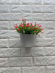 Vaso de Parede com plantas mosquitinho artifiais 13cm
