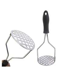 Amassador Batatas Espremedor Manual Legumes Multiuso Aço Inox Com Cabo Plastico Cozinha Multiuso - Prata - Visão 2