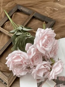 9/18/36 Heads Roses Artificial Silk Flowers, Fake Roses With Long Stems Realistic Faux Rose Bouquets For Wedding Decorations Bridal Shower Centerpieces Floral Arrangements Party Home Table Decor For Wedding Decoration, Valentine'S Day Decor, Birthday Decor, Anniversary Decor, Holiday Decor, Graduation Decoration, Party Decor Supplies Spring Flowers, Spring Decorations For Home - 咖啡棕 - 查看 4