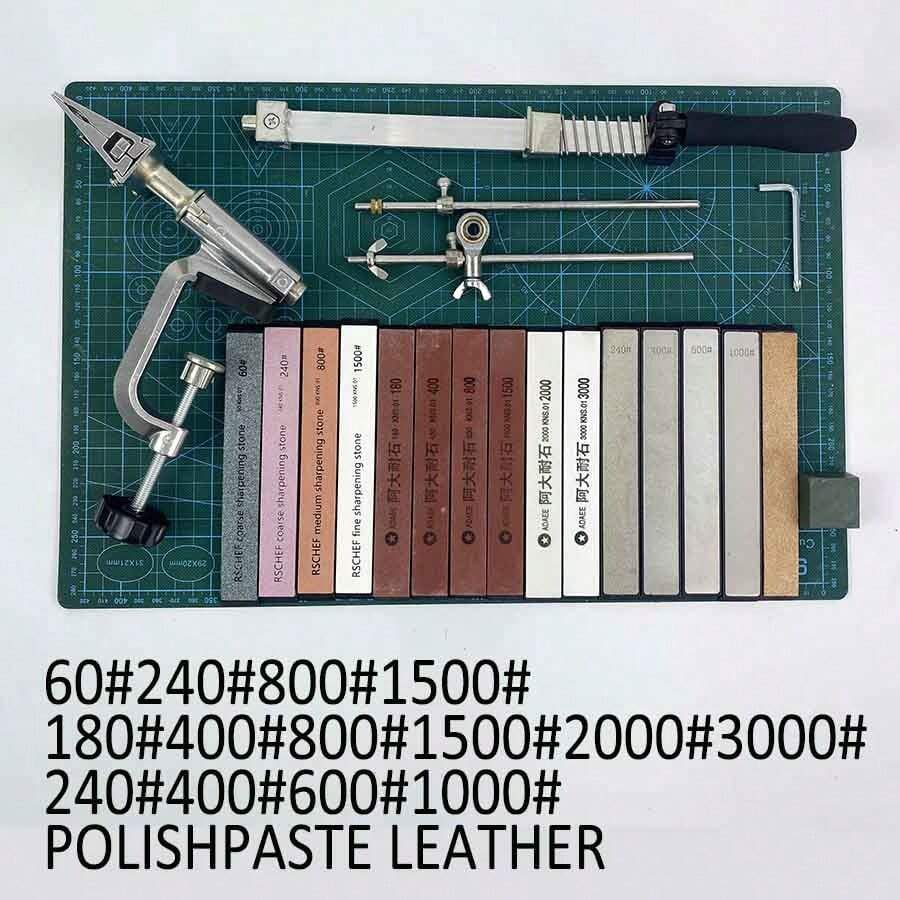 Fixed Angle Knife Sharpener, Quick Precise Sharpening, Ideal For Home Kitchen Knives, Serrated Knives, Woodworking Tools - Burgundy - View 1