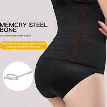 Sports Outdoor 1pc Black Tummy Control Belt Shapewear Waist Trainer Corset Shapewear Shorts Gym Accessories For Belly Slimming Girdles, Lumbar Girdles For Belly Slimming Corset - Black - View 3