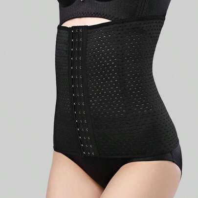 Sports Outdoor 1pc Black Tummy Control Belt Shapewear Waist Trainer Corset Shapewear Shorts Gym Accessories For Belly Slimming Girdles, Lumbar Girdles For Belly Slimming Corset