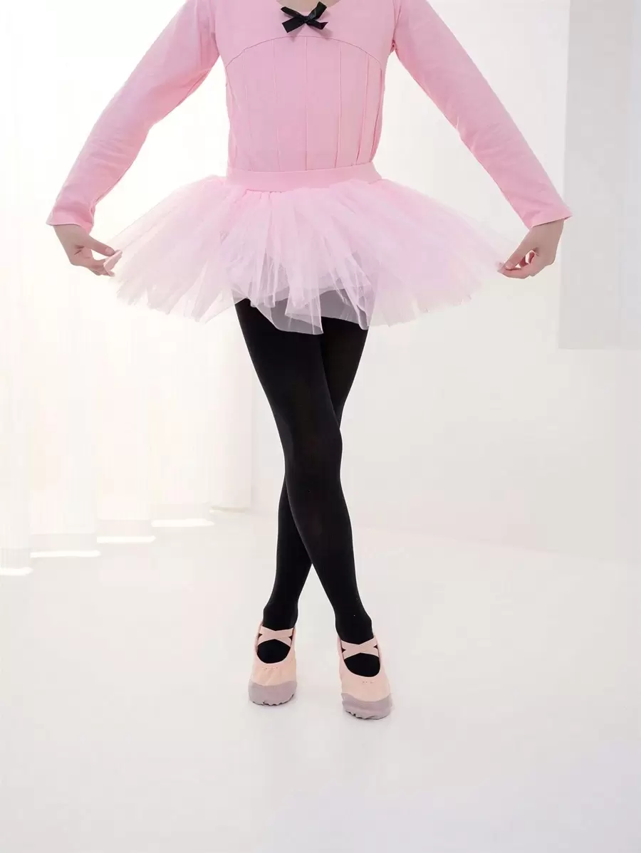 1 件套女童芭蕾舞蹈緊身衣,黑色/白色,舞蹈連褲襪 - 黑色 - 查看 1