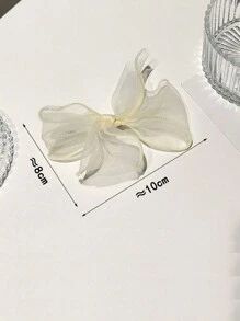 Bộ 2 kẹp tóc nơ lưới trắng ngọt ngào cho nữ, phụ kiện tóc nơ vải, hoàn hảo cho buổi hẹn hò và mua sắm, kẹp tóc ngày lễ tình nhân dễ thương, kẹp tóc, đồ dùng học tập, thanh lịch, đại học, trang phục mùa đông cho nữ, nơ, phụ kiện tóc - trắng - Xem 3