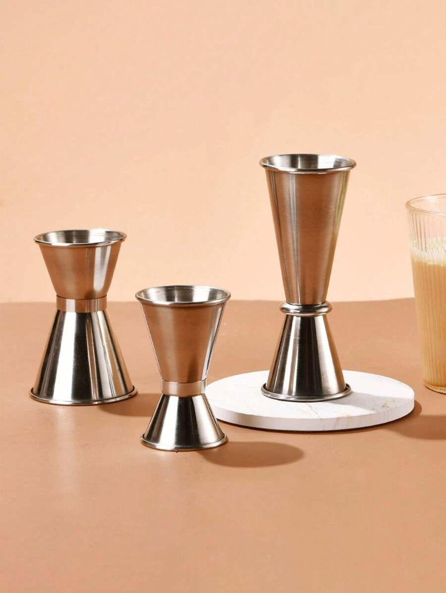 Stainless Steel Double Sided Jigger Shot Glass Ounce Cup Measuring Cup For Bar Cocktail Making - Silver - View 1