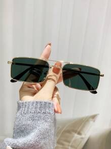 New Fashion Alloy Framed Stylish Eyeglasses For Street Photography, Square Frames