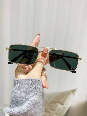 New Fashion Alloy Framed Stylish Eyeglasses For Street Photography, Square Frames