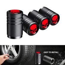 4/8Pcs Tire Valve Stem Cap Cover - Tire Air Caps Metal with Plastic Liner Corrosion Resistant Leak-Proof for Car Truck Motorcycle SUV and Bike