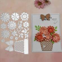 1入組花瓣形狀的金屬切割模具,適用於diy相簿、卡片製作和裝飾 - 銀色 - 查看 1