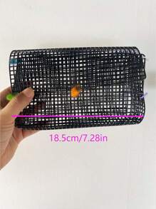 Rejilla De Malla De Plástico Cuadrada Negra, Moldeador De Bolso, Accesorio Para Manualidades, Entretela Para Hacer Bolsas, Herramientas De Ganchillo, 4mm, 2 Uds. - Negro - Ver 4