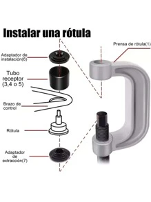 Prensa Rotula  Kit 4 En 1 Instalador Montar Desmontar 2wd 4wd Vmingo Mexico - Negro - Ver 4