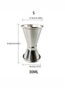 Stainless Steel Double Sided Jigger Shot Glass Ounce Cup Measuring Cup For Bar Cocktail Making - Silver - View 10