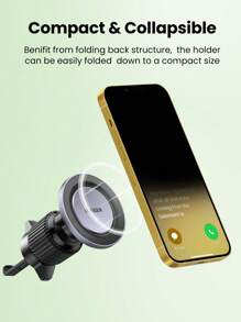 UGREEN Magsafe Aircon Vent Car Phone Holder For 15 14 13 12 Pro Max Android Phones - Grey - View 3