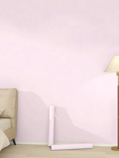 1卷浅粉色自粘墙纸北欧风格加厚客厅卧室墙纸（无缝接缝）装修贴纸撕拉墙板墙纸壁纸春季装修用品焕然一新家居节日装饰贴纸礼物生日毕业