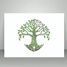Set de 12 plantillas de dibujo de 6 pulgadas del Árbol de la Vida en plástico blanco - Blanco - Ver 5