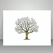 Set de 12 plantillas de dibujo de 6 pulgadas del Árbol de la Vida en plástico blanco - Blanco - Ver 6