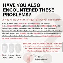 8毫升透明果凍指甲油,裸色系列透明冰糖粉茶氣味uv美甲12色 - 無色 - 查看 4