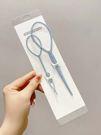 2pcs Women's Simple Styling Tool Set Pull Through Hair Pin Slouchy Hair Curler Tool Suitable For Daily Use ,Hair Styling Tools Hair Accessories
