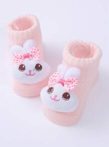 3 Pares/pack Calcetines De Piso Con Dibujos Animados Para Recién Nacidos, Calcetines Transpirables De Media Pantorrilla Para Niños Y Niñas