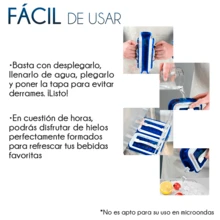 Hielera Molde De Silicón Cubos De Hielos Para Bebidas Botella Portátil Para Bar Cocina Cubitos Cubos - Azul - Ver 3