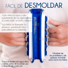 Hielera Molde De Silicón Cubos De Hielos Para Bebidas Botella Portátil Para Bar Cocina Cubitos Cubos - Azul - Ver 9