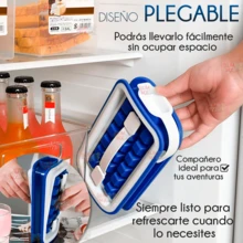 Hielera Molde De Silicón Cubos De Hielos Para Bebidas Botella Portátil Para Bar Cocina Cubitos Cubos - Azul - Ver 5