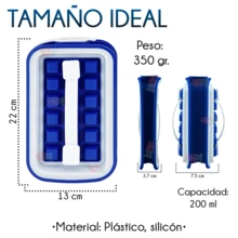 Hielera Molde De Silicón Cubos De Hielos Para Bebidas Botella Portátil Para Bar Cocina Cubitos Cubos - Azul - Ver 4
