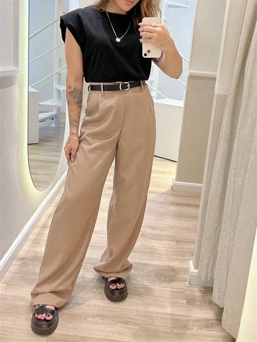 Women Pants - Camel - View 1