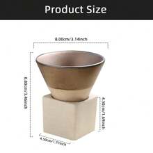 日式風粗陶器茶杯/圓錐的咖啡杯 - 棕色 - 查看 8