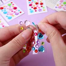 6 Uds Estrellas 3d Y Princesa De Dibujos Animados Y Pegatinas De Piedras Preciosas De Cristal En Forma De Flor Para Las Recompensas De Los Niños En El Jardín De Infantes - Multicolor - Ver 2